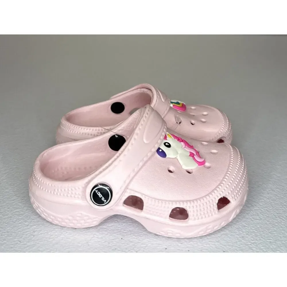 Vilocy Girls Charms Detailed Clogs in pink Size 20 (5 Toddler)